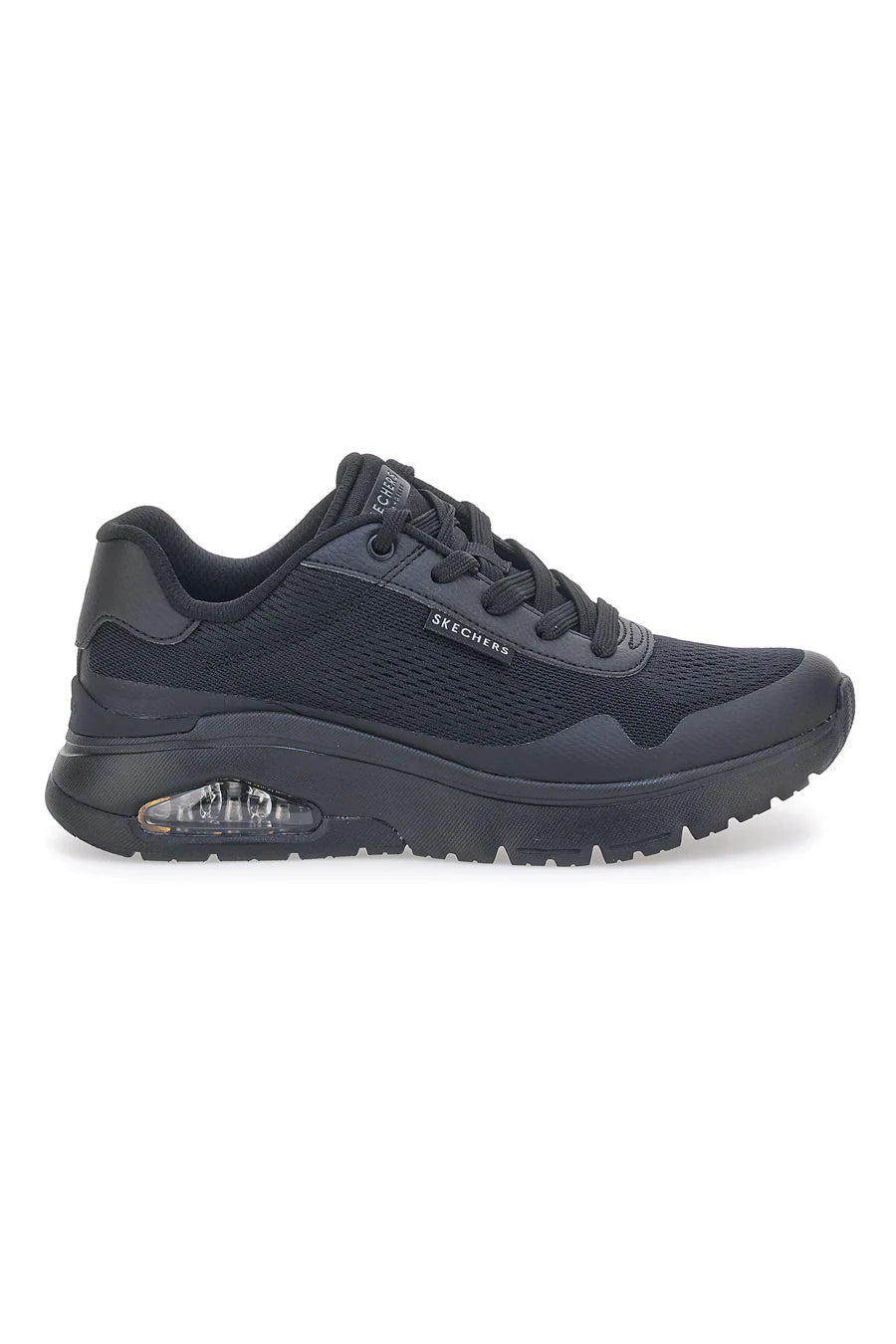 Sneakers Vegan Nere con Platform Skechers Uno Flex - Spring On Air