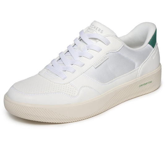 Skechers Men's White Arch Fit Court Break-komfortabel Hands Free Slip-ins
